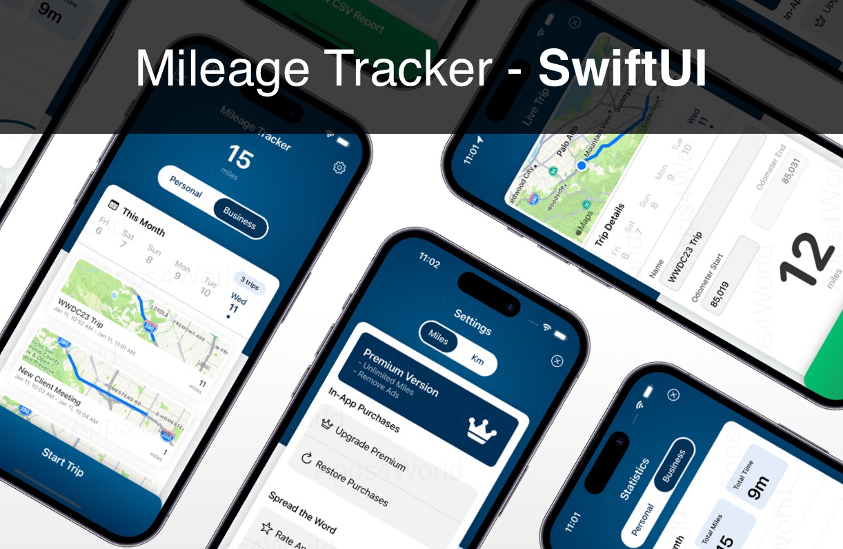 Mileage Tracker iOS app template